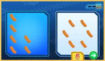Counting activity, players must drag the right number